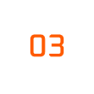 The image displays the number 03 in bold, orange digital-style font centered on a plain white background, evoking the modern look often seen in Magnolia Plumbing's residential plumbing branding in Memphis, TN.